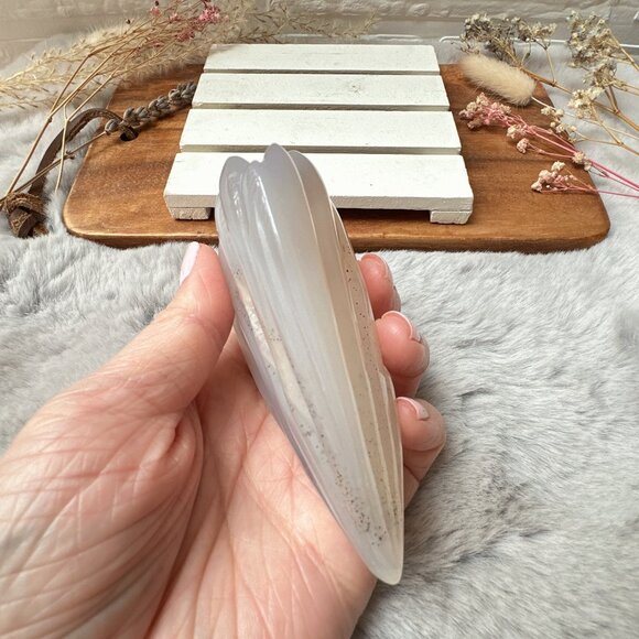 Gorgeous Druzy Agate Seashell Carving - Picture 6 of 6